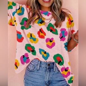 CLIKOO Leopard print oversize shirt. Size M.  New